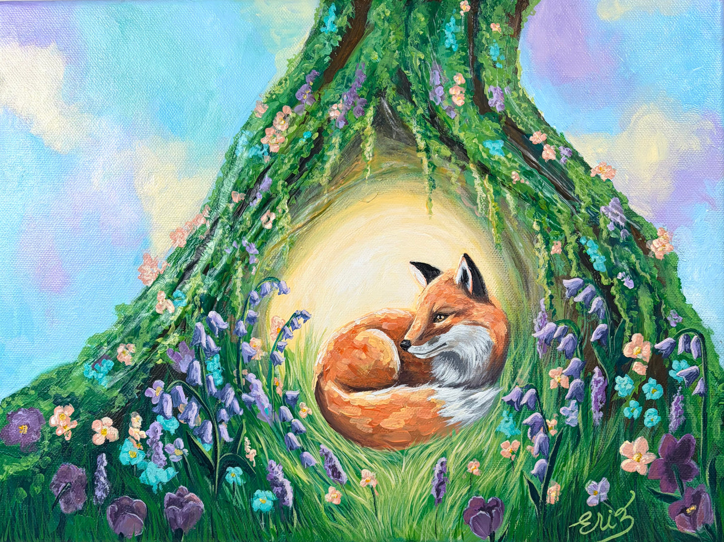 ‘Where I Am Safe’ – Original Mixed Media Textured Art on Canvas 40cmx30cm