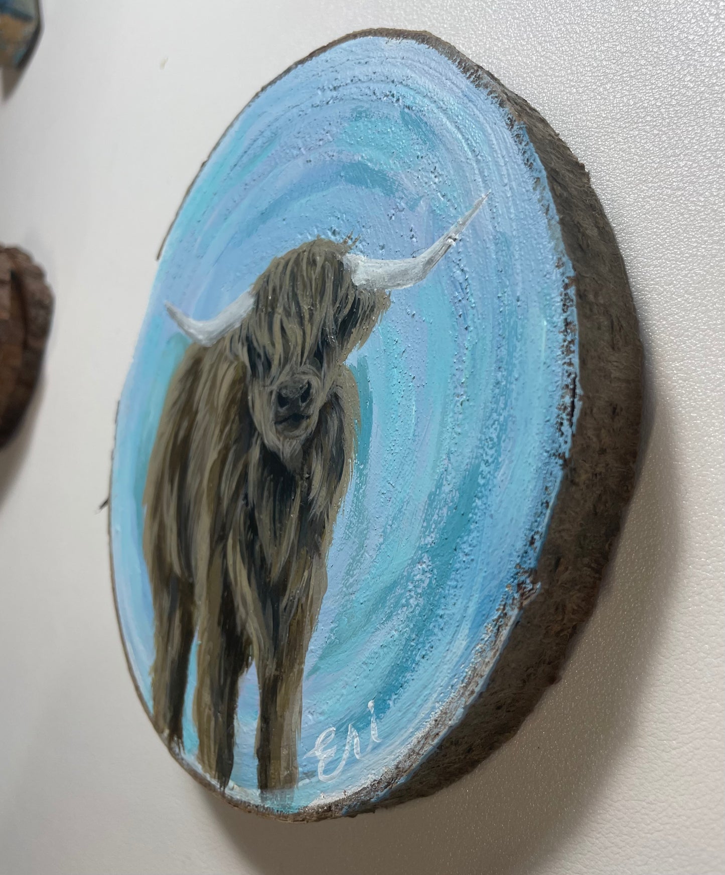 Large Highland Cow Wood Slice