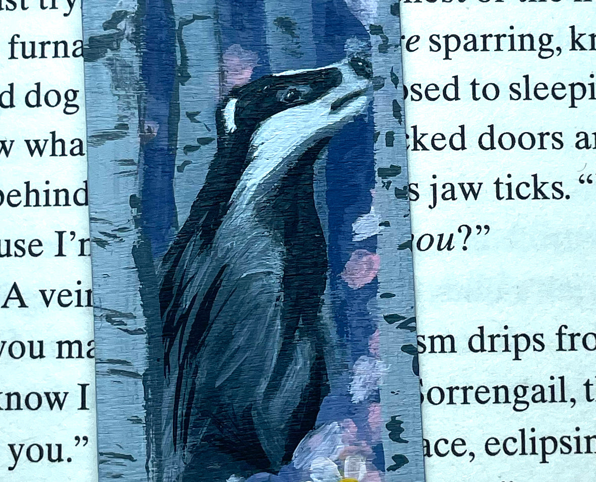 Badger Hand Painted Bookmark