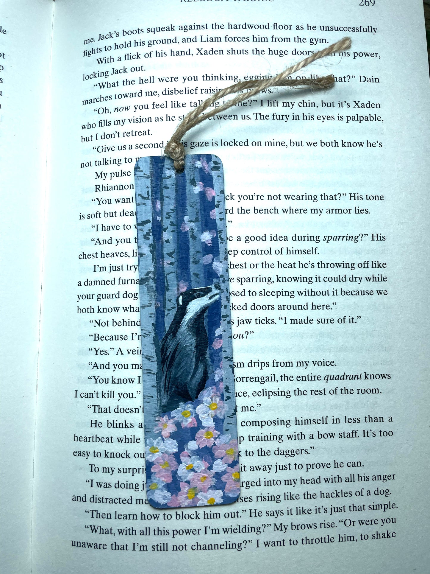 Badger Hand Painted Bookmark