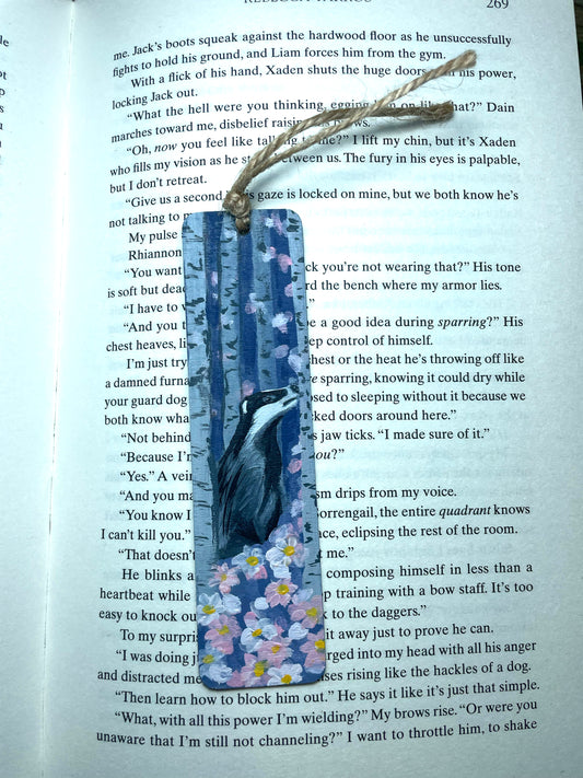 Badger Hand Painted Bookmark