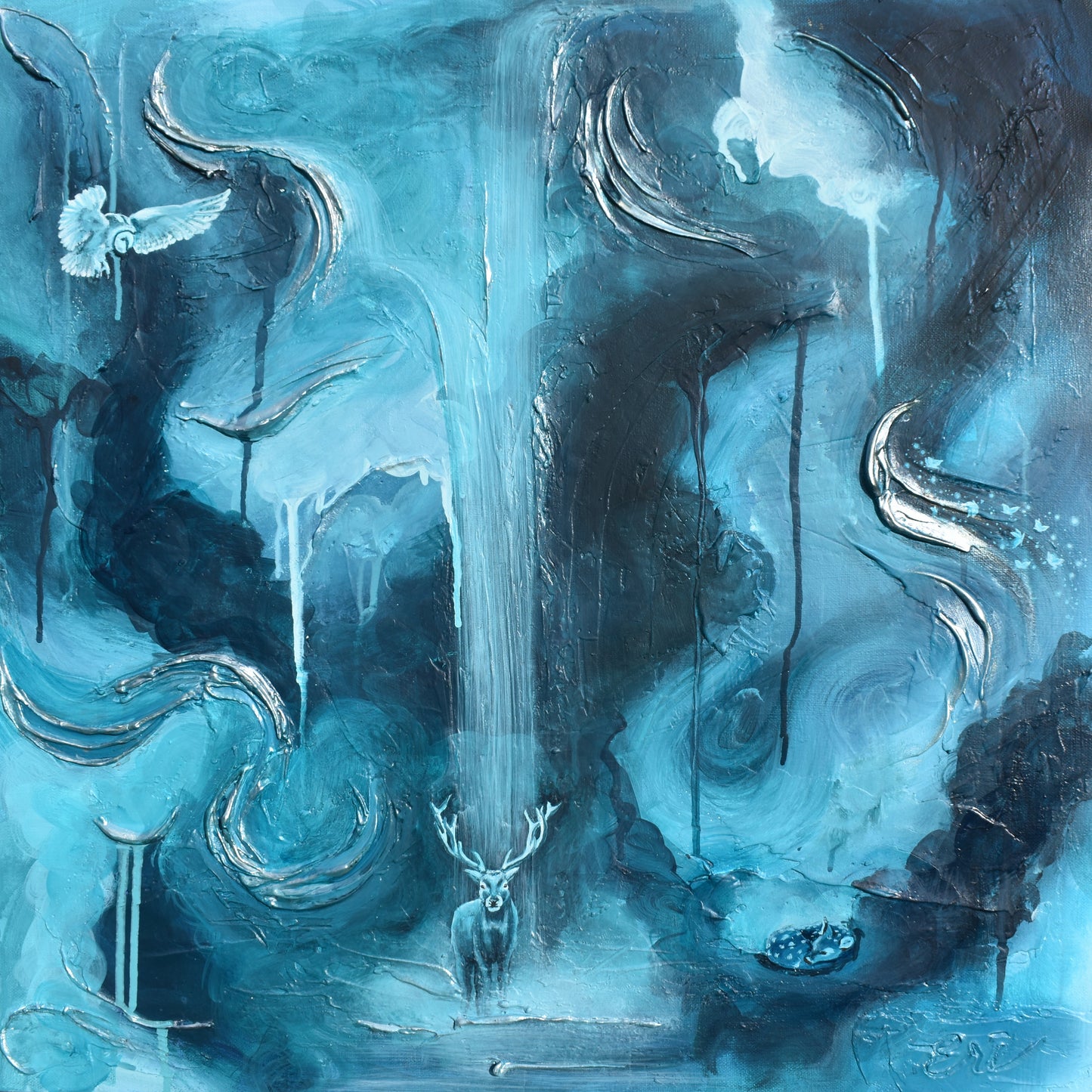 Enchanted Nocturne Original Mixed Media Painting