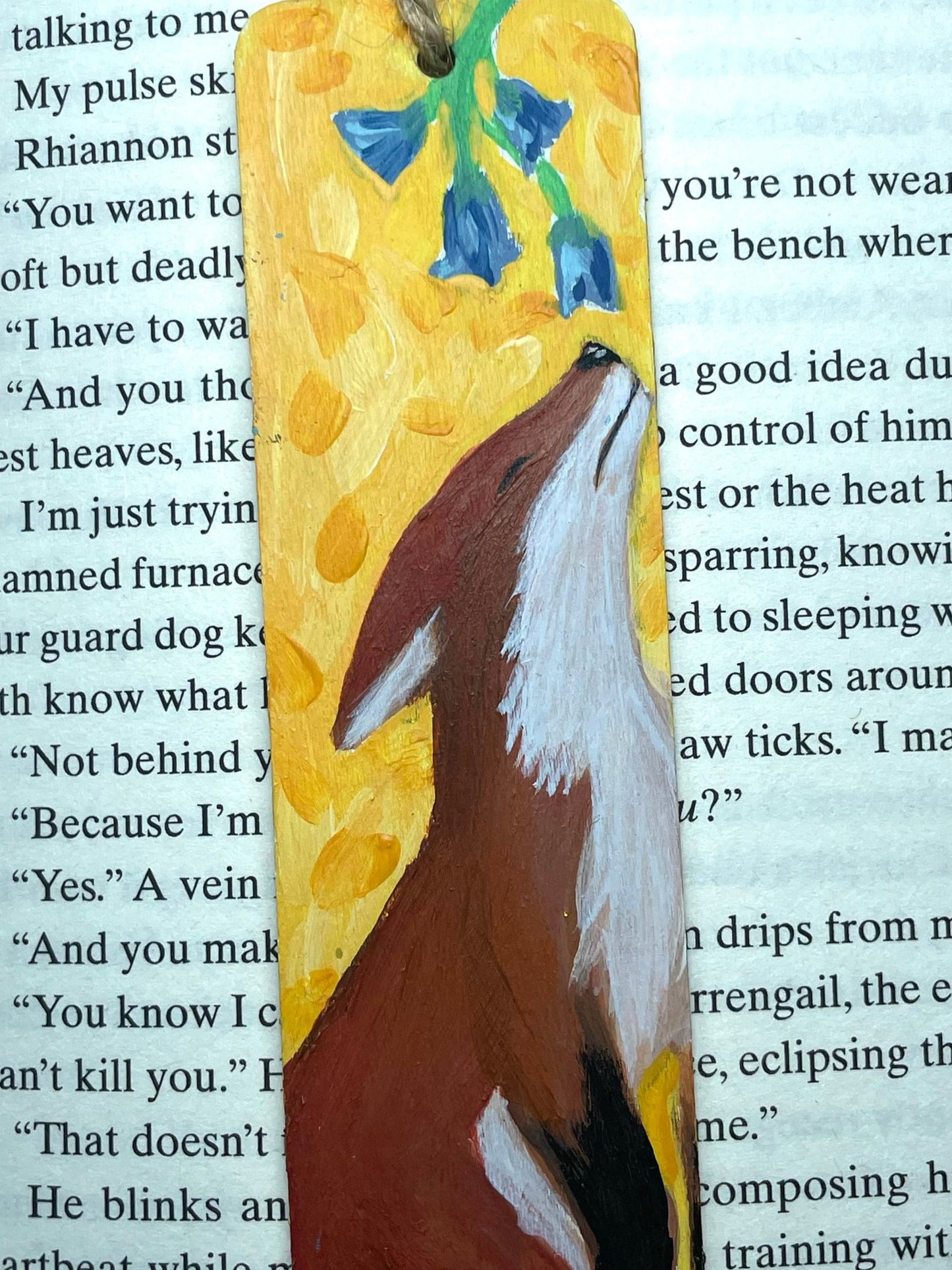 Fox In Bluebells Hand Painted Bookmark