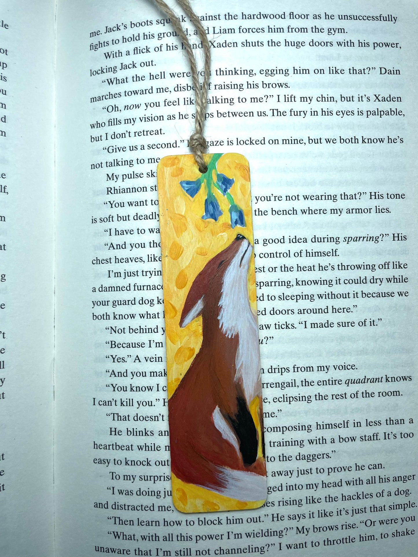 Fox In Bluebells Hand Painted Bookmark