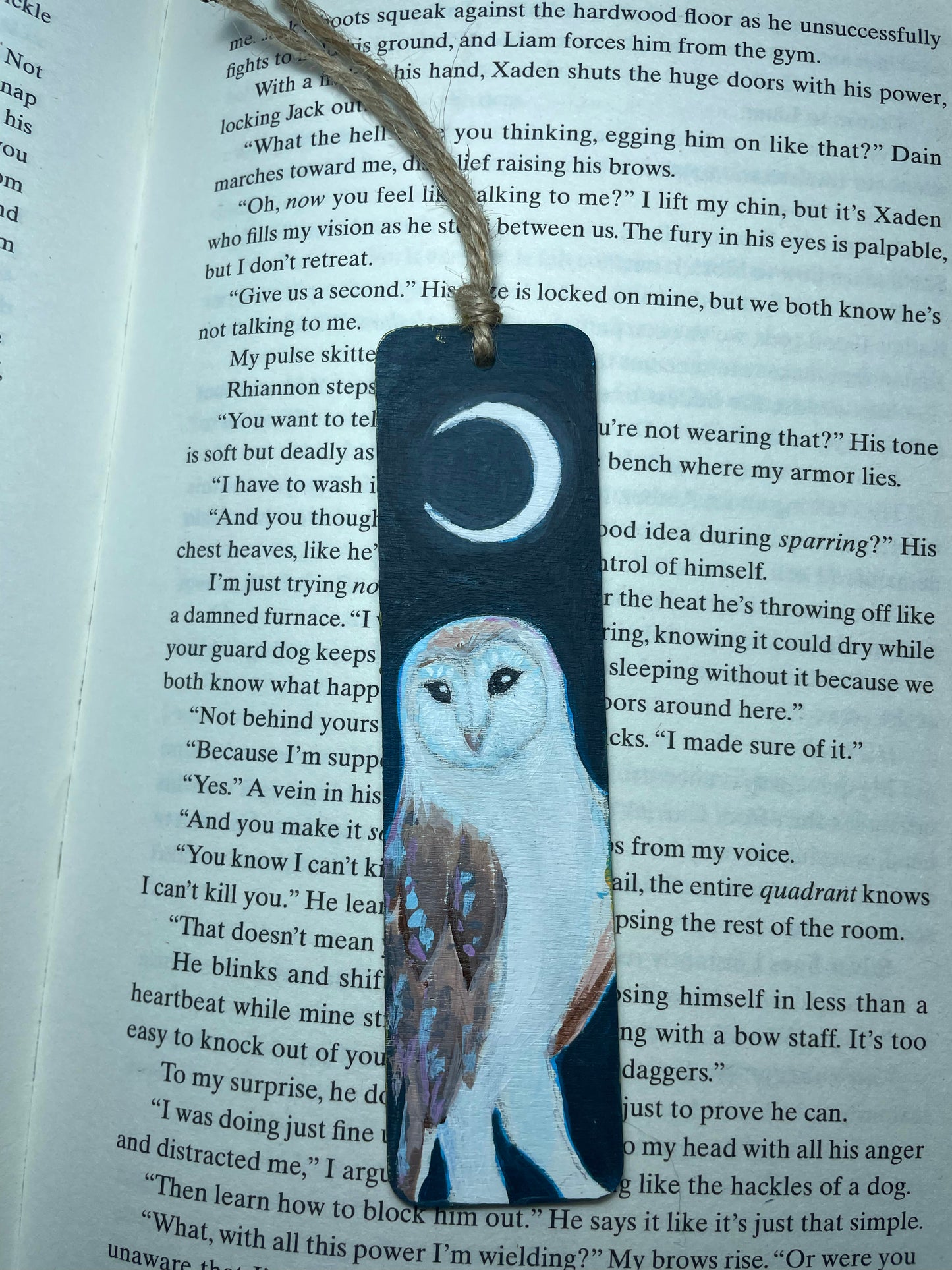 Barn Owl Hand Painted Bookmark