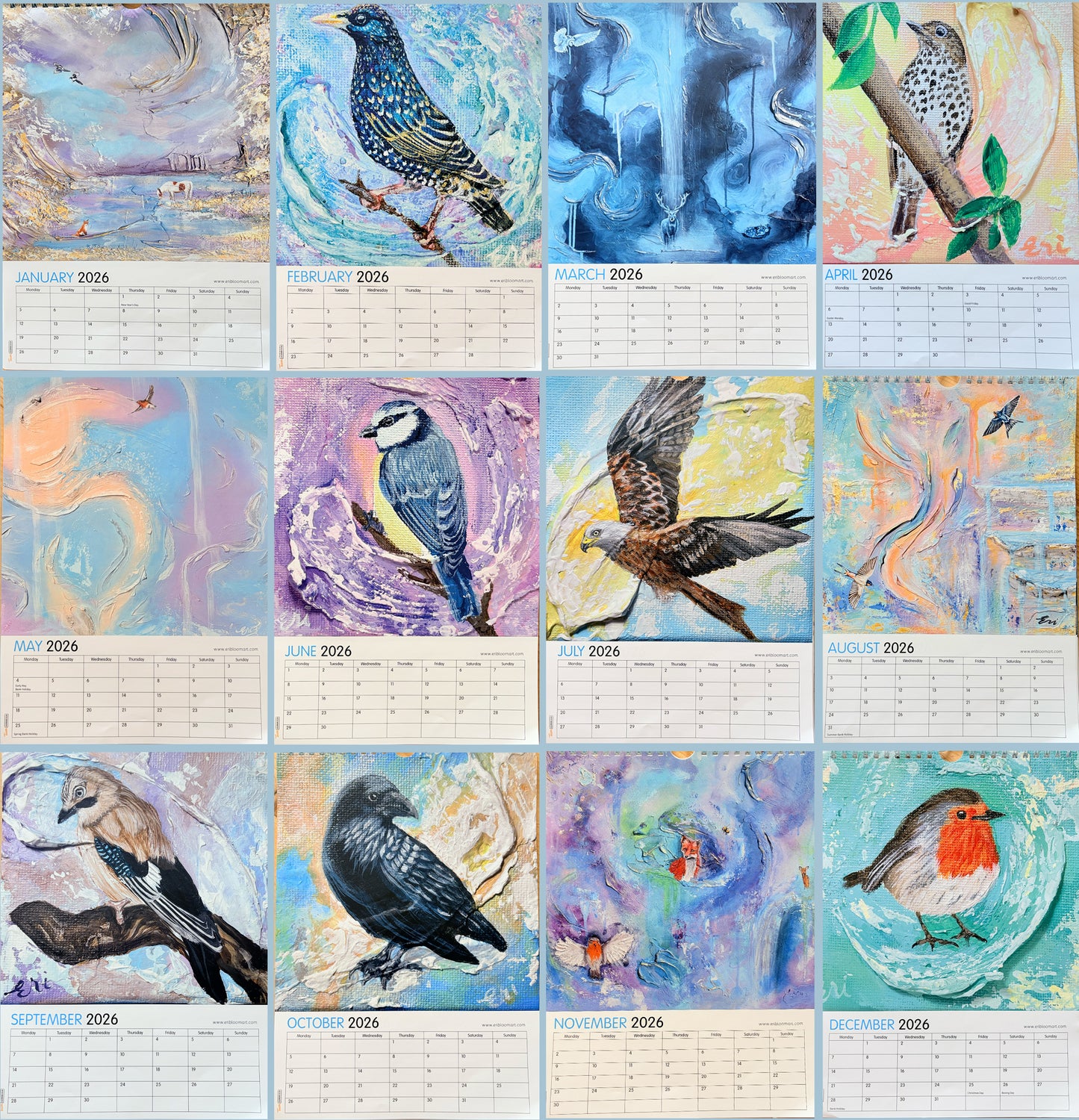 2026  Eri Bloom Art Calendar
